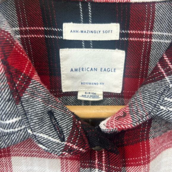 American Eagle Women's Size Small/P Flannel Boyfriend Fit Shirt - Picture 6 of 6